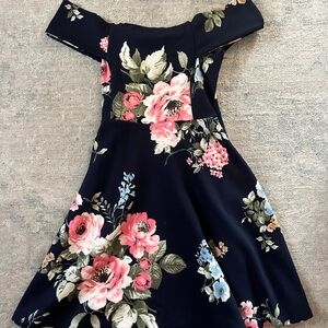 AQUA FLORAL DRESS